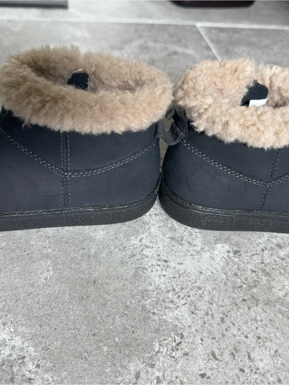 ZARA Black Kids Shearling-Trim Slip-On Boots